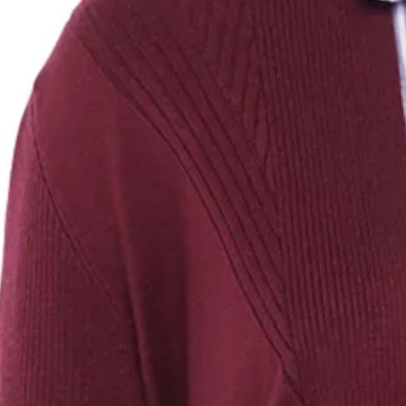 Croft & Barrow Open Front Cardigan | Burgundy - Picture 5 of 8